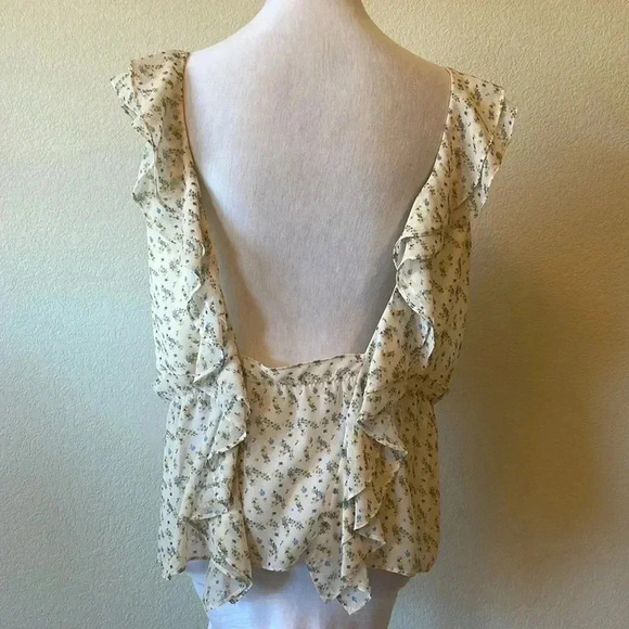 Lilly Floral Flutter Chiffon Blouse size 14 - Picture 3 of 10